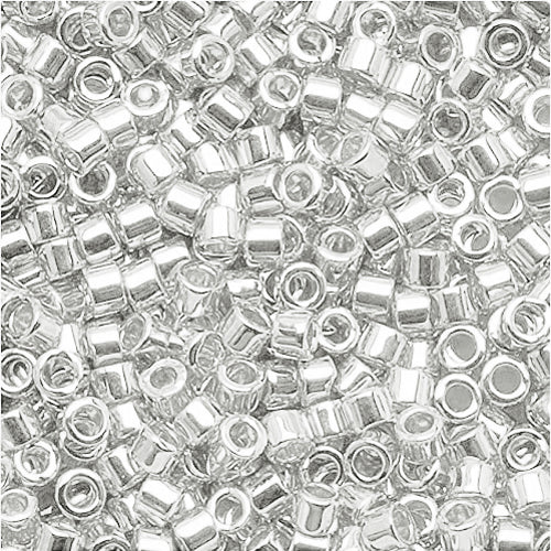 Pack of 50 gram SILVER PLATE Miyuki Delica Seed Beads 11/0