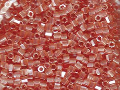 Pack of 50 gram TRANSPARENT PINK LUSTER Hex Cut Miyuki Delica Seed Beads 8/0
