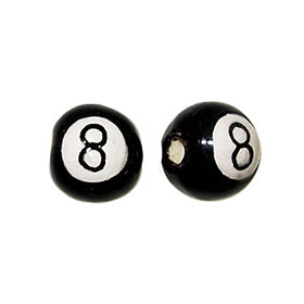 20pcs 13mm 8-Ball Billiard Sport Beads - Hand Painted DS74 - BeadPrism
