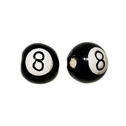 20pcs 13mm 8-Ball Billiard Sport Beads - Hand Painted DS74 - BeadPrism