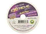 30 Feet - Extreme 24K Gold .019 MEDIUM 19 Strand Soft Flex Beading Wire