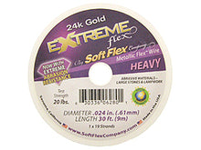 Load image into Gallery viewer, 30 Feet - Extreme 24K Gold .024 HEAVY 19 Strand Soft Flex Beading Wire - BeadPrism