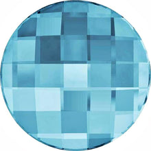 Load image into Gallery viewer, 2  Aquamarine - 20mm Round 2035 Chessboard  Swarovski Glue On Flat Backs - BeadPrism