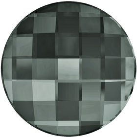 2  Black Diamond - 20mm Round 2035 Chessboard  Swarovski Glue On Flat Backs - BeadPrism