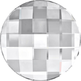 2  Crystal (Foiled) - 20mm Round 2035 Chessboard  Swarovski Glue On Flat Backs - BeadPrism