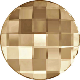 2  Crystal Golden shadow - 20mm Round 2035 Chessboard  Swarovski Glue On Flat Backs - BeadPrism