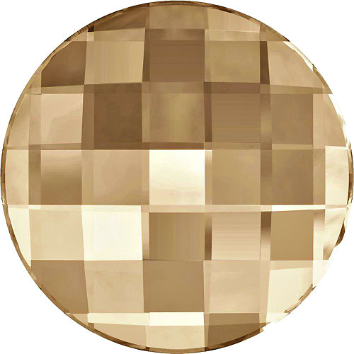2  Crystal Golden shadow - 20mm Round 2035 Chessboard  Swarovski Glue On Flat Backs - BeadPrism