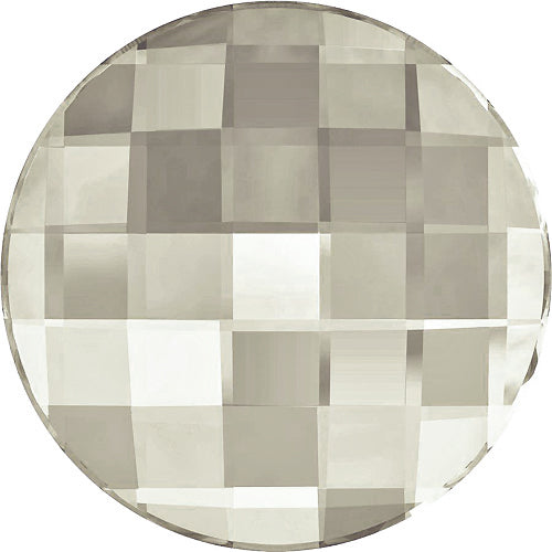 2  Crystal Silver Shade - 20mm Round 2035 Chessboard  Swarovski Glue On Flat Backs - BeadPrism
