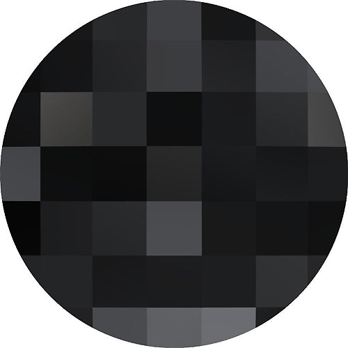 2  Jet - 20mm Round 2035 Chessboard  Swarovski Glue On Flat Backs - BeadPrism