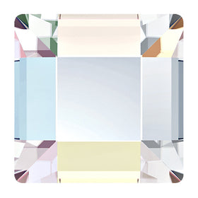 720  Crystal AB - 2400   4mm Square  Swarovski   Glue On Flat Backs - BeadPrism