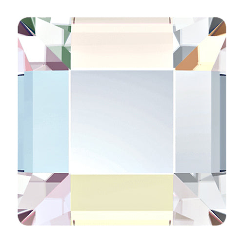 720  Crystal AB - 2400   4mm Square  Swarovski   Glue On Flat Backs - BeadPrism
