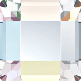 144  Crystal AB - 2400   6mm Square  Swarovski   Glue On Flat Backs - BeadPrism