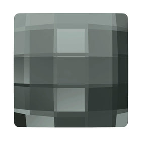 6  Black Diamond - 12mm 2493 Chessboard  Swarovski Glue On Flat Backs - BeadPrism