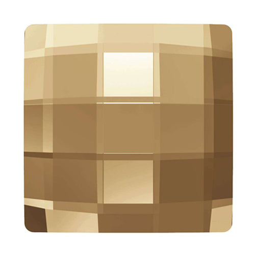 6  Crystal Golden shadow - 12mm 2493 Chessboard  Swarovski Glue On Flat Backs - BeadPrism