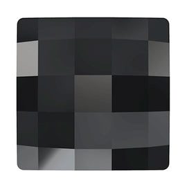 6  Jet - 12mm 2493 Chessboard  Swarovski Glue On Flat Backs - BeadPrism
