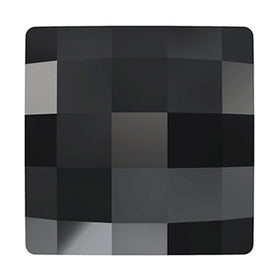 6  Jet - 12mm 2493 Chessboard  Swarovski Glue On Flat Backs - BeadPrism