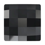 6  Jet - 12mm 2493 Chessboard  Swarovski Glue On Flat Backs