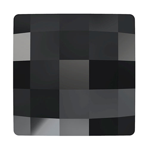 6  Jet - 12mm 2493 Chessboard  Swarovski Glue On Flat Backs - BeadPrism