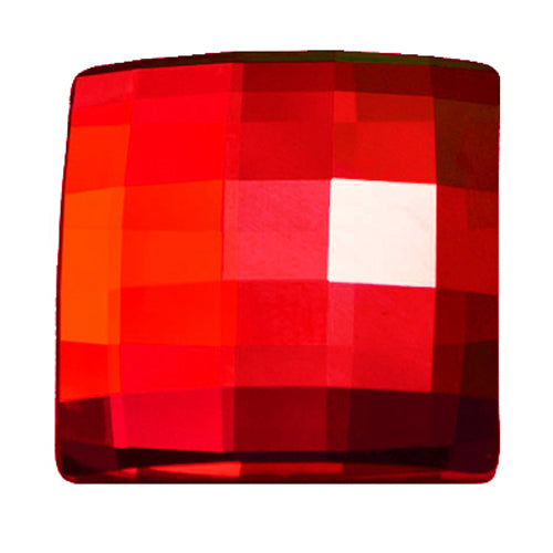 6  Light Siam - 12mm 2493 Chessboard  Swarovski Glue On Flat Backs - BeadPrism