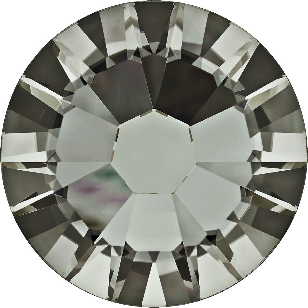 Swarovski 2028 Foiled Flatbacks SS8 Black Diamond No Hotfix Rhinestones, Choose Quantity - BeadPrism