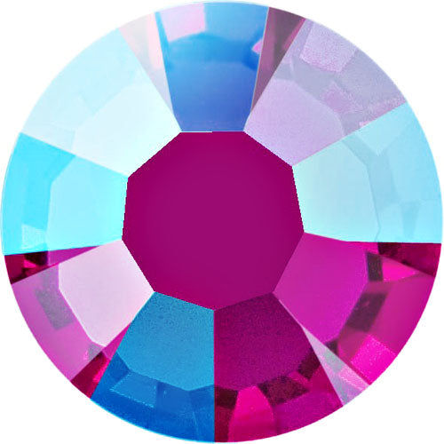 Swarovski 2028 Foiled Flatbacks SS12 Fuchsia AB No Hotfix Rhinestones, Choose Quantity - BeadPrism