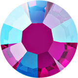 Swarovski 2028 Foiled Flatbacks SS12 Fuchsia AB No Hotfix Rhinestones, Choose Quantity