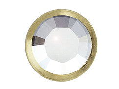 1440  Crystal (Gold color rim) - 2029  Swarovski SS16 Hotfix Flat Backs - BeadPrism