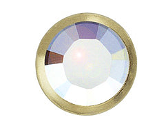1440  Crystal AB (Gold color rim) - 2029  Swarovski SS20 Hotfix Flat Backs - BeadPrism