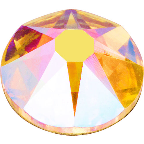 1440  Sunflower AB - 2028 Swarovski SS12 Glue On Flat Backs - BeadPrism