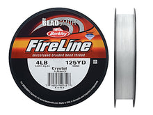 Load image into Gallery viewer, FireLine Bead Thread 4, 6, 8, 10LB Test - 50, 125 Yard Spool, Crystal, Black Satin, Smoke, Choose Color, Length, Thickness