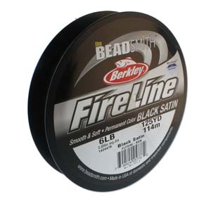 Black FireLine Bead Thread 6LB Test - 125 Yard Spool - BeadPrism
