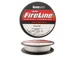 FireLine Bead Thread 4, 6, 8, 10LB Test - 50, 125 Yard Spool, Crystal, Black Satin, Smoke, Choose Color, Length, Thickness