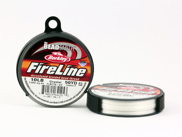 FireLine Bead Thread 4, 6, 8, 10LB Test - 50, 125 Yard Spool, Crystal, Black Satin, Smoke, Choose Color, Length, Thickness