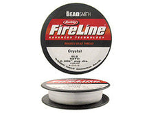 Load image into Gallery viewer, FireLine Bead Thread 4, 6, 8, 10LB Test - 50, 125 Yard Spool, Crystal, Black Satin, Smoke, Choose Color, Length, Thickness