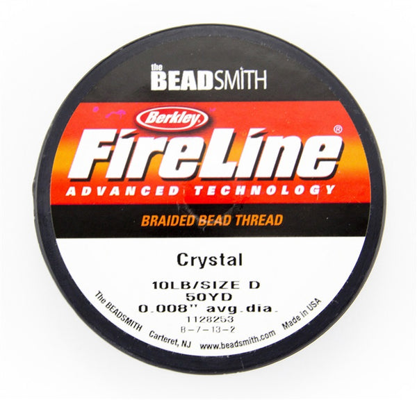 FireLine Bead Thread 4, 6, 8, 10LB Test - 50, 125 Yard Spool, Crystal, Black Satin, Smoke, Choose Color, Length, Thickness