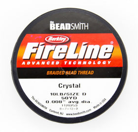 Crystal FireLine Bead Thread 10LB Test - 50 Yard Spool - BeadPrism