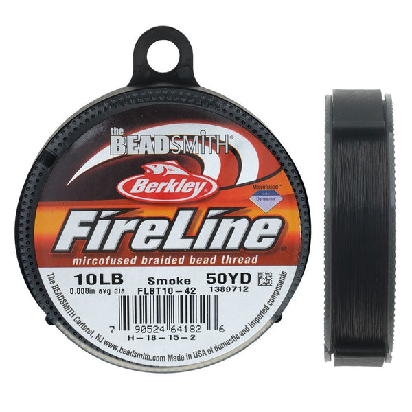 FireLine Bead Thread 4, 6, 8, 10LB Test - 50, 125 Yard Spool, Crystal, Black Satin, Smoke, Choose Color, Length, Thickness