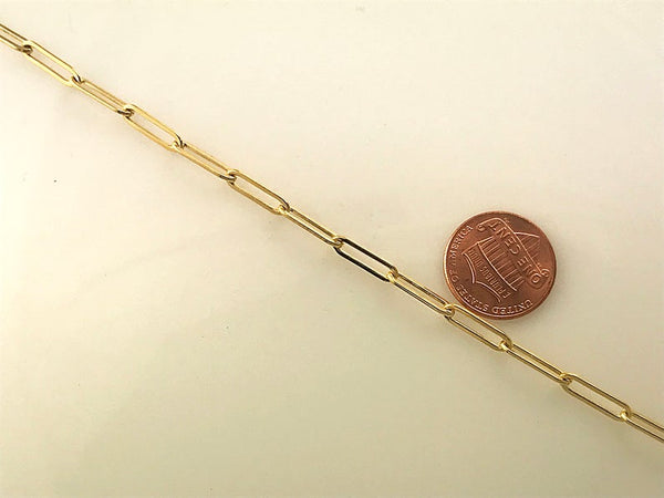 Thick Chain Necklace, 14k Gold Filled Layering Necklace Chain Link Rectangle Link Chain Necklace - BeadPrism