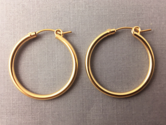 Gold Hoop Earrings, 14K Gold Filled, RoseGold Filled, 1 Pair 2mm Thick, 3 Sizes 15mm, 18mm, 22mm - BeadPrism
