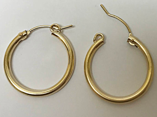Gold Hoop Earrings, 14K Gold Filled, RoseGold Filled, 1 Pair 2mm Thick, 3 Sizes 15mm, 18mm, 22mm - BeadPrism