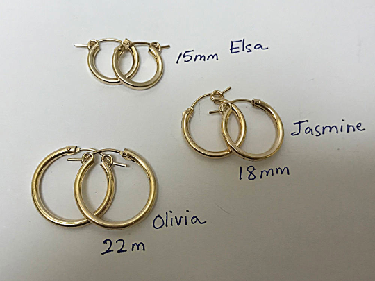 Gold Hoop Earrings 18mm Gold Filled Hoops Small Gold Hoop Earring