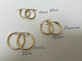 Gold Hoop Earrings, 14K Gold Filled, RoseGold Filled, 1 Pair 2mm Thick, 3 Sizes 15mm, 18mm, 22mm - BeadPrism
