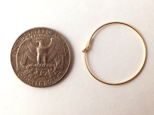 4 Pc Beading Hoops 25mm, 14k Gold-Filled Findings, Gold Hoop Earrings - GF160-4P - BeadPrism