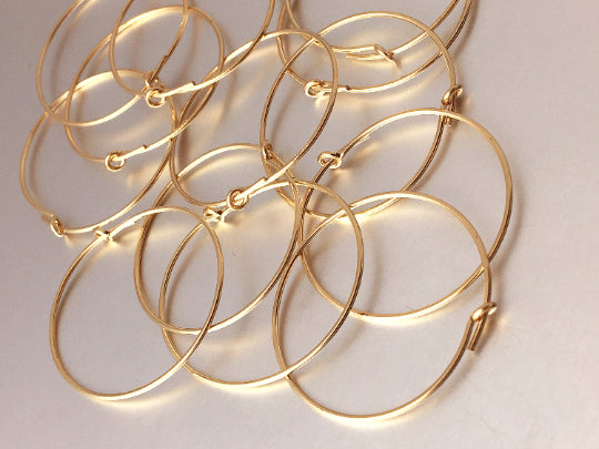 4 Pc Beading Hoops 25mm, 14k Gold-Filled Findings, Gold Hoop Earrings - GF160-4P - BeadPrism