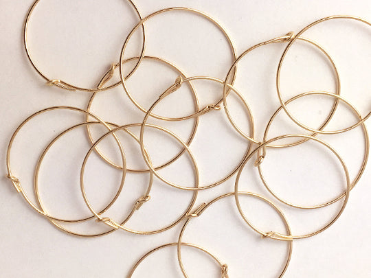 4 Pc Beading Hoops 25mm, 14k Gold-Filled Findings, Gold Hoop Earrings - GF160-4P - BeadPrism