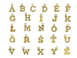 14K Gold Filled Letter Charms, Gold Initial charms, alphabet charms, Gold Personalized Block letters - BeadPrism