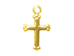 14x9mm Gold-Filled Cross Charm - BeadPrism