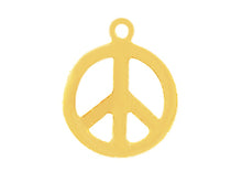 Load image into Gallery viewer, 14mm Gold-Filled Peace Sign Charm - BeadPrism