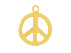 14mm Gold-Filled Peace Sign Charm - BeadPrism