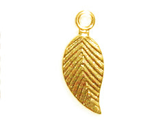 12mm Gold-Filled Leaf Charm (Left Orientation) ideal for making earrings - BeadPrism